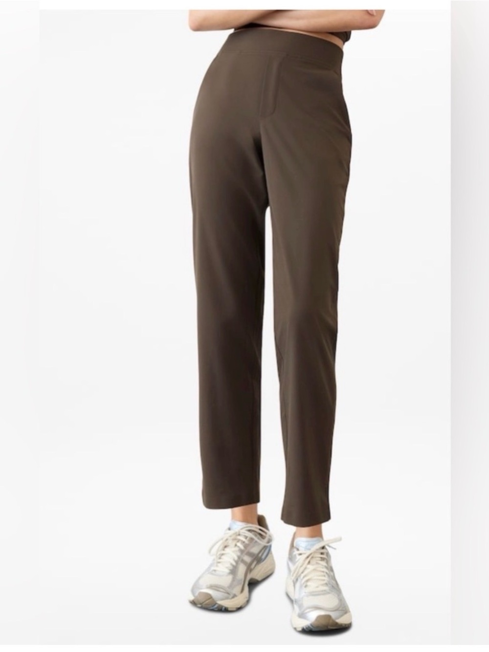 Athleta Brooklyn Mid Rise Ankle Pant in Truffle Brown